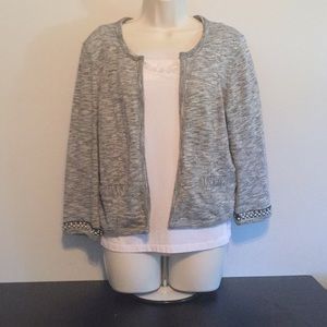 Cardigan only has decoration on sleeves w/ pockets